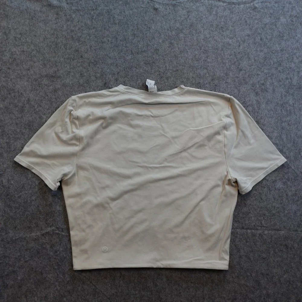 Lululemon Top Womens‎ Large Wundermost Ultra Soft Nulu Crew Neck Cropped TShirt